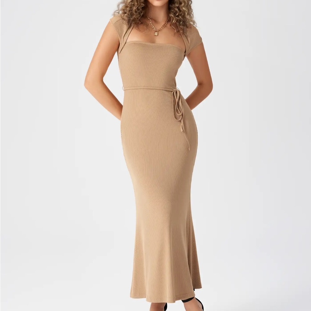 cider knotted square neck mermaid maxi dresss
